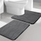 YIHOUSE Memory Foam Grey Bathroom Rug Sets 2 Piece Ultra Absorbent Bath Mat for Bathroom NonSlip Machine Washable Dry Quickly 2 Piece Bathroom Mat Set Dark Grey