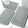 YIHOUSE Memory Foam Bath Mat Set Non Slip Bath Mats for Bathroom Super Soft and Water Absorbent Bath Rug Set Machine Washable U Shape Toilet Mats Light Grey