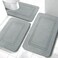 YIHOUSE Memory Foam Bath Mat Set Non Slip Bath Mats for Bathroom Super Soft and Water Absorbent Bath Rug Set Machine Washable U Shape Toilet Mats Light Grey