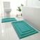 HOMEIDEAS Bathroom Rugs Sets 2 Piece Super Soft and Absorbent Non Slip Microfiber Machine Washable Bath Mat Set 20 x 32 16 x 24 Teal