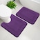YIHOUSE Memory Foam Bath Mat Set Bathroom Rugs Sets 2 Pieces Non Slip Bath Mats for Bathroom Super Soft and Water Absorbent Bath Rug Set Machine Washable U Shape RugPurple