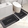 Housego 2PCS Absorbent Bath Mat Magic Rug Sets Quick Drying Bath Mat NonSlip Floor Rug Rubber Backed for Bathroom Kitchen Shower Sink Water Absorbent 197x236197x319 Black