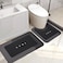 Housego 2PCS Absorbent Bath Mat Magic Rug Sets Quick Drying Bath Mat NonSlip Floor Rug Rubber Backed for Bathroom Kitchen Shower Sink Water Absorbent 197x236197x319 Black