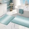 BSICPRO Bathroom Rugs and Mats Sets 2 Piece Thick Absorbent Chenille Bath Mat Rug Set Non Slip Soft Shaggy Bath Room Floor Mats for Bathroom Machine Washable Aqua Green 20 x 32 Plus 16 x 24