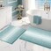 BSICPRO Bathroom Rugs and Mats Sets 2 Piece Thick Absorbent Chenille Bath Mat Rug Set Non Slip Soft Shaggy Bath Room Floor Mats for Bathroom Machine Washable Aqua Green 20 x 32 Plus 16 x 24