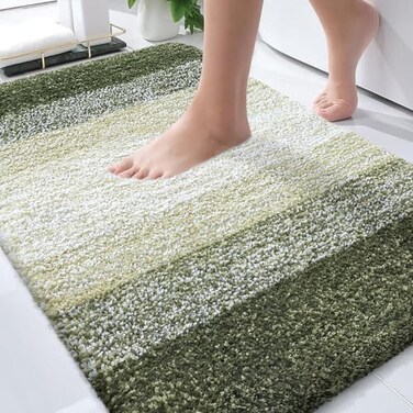 OLANLY Bathroom Rugs Mat 30x20 Extra Soft Absorbent Microfiber Bath Rugs Rubber Backing Quick Dry Machine Washable Bath Mats for Bathroom Floor Tub and Shower Home Decor Accessories Dark Green