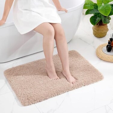 Disolla Beige Bathroom Rug 24x36 NonSlip Plush Thick Bath Mat Highly Absorbent Ultra Soft Fluffy Floor Mat Machine Washable for Shower and Tub