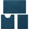 HOMEIDEAS 3 Pieces Bathroom Rugs Extra Large Ultra Soft Non Slip Absorbent Chenille Toilet Bath Mat Set Atlantic Blue