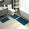 HOMEIDEAS 3 Pieces Bathroom Rugs Extra Large Ultra Soft Non Slip Absorbent Chenille Toilet Bath Mat Set Atlantic Blue