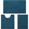 HOMEIDEAS 3 Pieces Bathroom Rugs Extra Large Ultra Soft Non Slip Absorbent Chenille Toilet Bath Mat Set Atlantic Blue