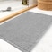 tchdio Waffle Bath Mat Rug Super Absorbent Non Slip Bath Mats for Bathroom Mat Ultra Soft Bathmat Machine Washable Bathroom Rugs with Tassels Bath Rugs Beside Tub 17 x 24 Light Grey
