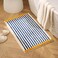 GIB cleaningtool GIB Bathroom Rugs Mat 32 x 20 Extra Soft Absorbent Plush Fluffy Bath Rugs NonSlip Washable Bath Mats for Bathroom Floor Shower Home Decor Accessories Blue White Striped with Yellow Ac