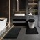 Baahrnom Bathroom Rugs Sets 3 Piece with Adjustable Toilet Seat Cover 175x 15 Machine Washable Bath Rug Set with TPR Non Slip Rubber Backing Solid Bath Mat Set for Luxury Bathroom Decoration