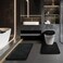 Baahrnom Bathroom Rugs Sets 3 Piece with Adjustable Toilet Seat Cover 175x 15 Machine Washable Bath Rug Set with TPR Non Slip Rubber Backing Solid Bath Mat Set for Luxury Bathroom Decoration