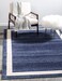 Unique Loom Del Mar Collection Area Rug Maria 5 3 x 8 Rectangle Navy Blue Ivory
