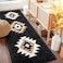 DEXDE Boho Bathroom Rugs Runner 20x47 Black Aztec Western Bath Mat Non Slip Long Luxury Large Bath Rugs Soft Absorbent Carpet for Shower Kitchen Entryway Modern