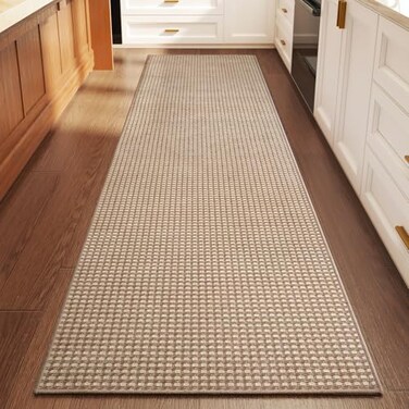 YDKGL 2x6 ft Kitchen Runner Rug Mat Non Slip Boho Woven Hallway Runner Washable Soft Long Entryway Laundry Hall Floor Runners Rugs Carpet for Indoor Backdoor Bedroom Kitchen Living Room Brown