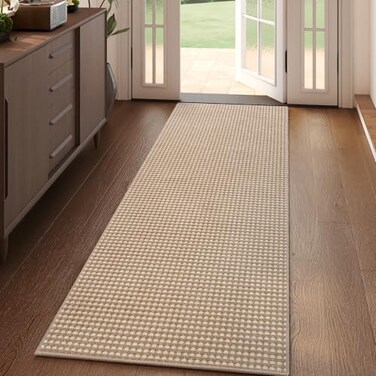 YDKGL 2x5 ft Hallway Runner Rug Boho Woven Washable Long Kitchen Runner Rugs Mat Non Slip Soft Entryway Laundry Hall Runner Floor Carpet for Indoor Backdoor Bedroom Kitchen Living Room Brown