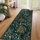 Morebes Boho Floral 2x6 Kitchen Runner Rug Washable Hallway Rug Runner Non Slip Soft Botanical Flower Indoor Floor Carpet Runner for Bathroom Entryway Laundry Room Dark Green