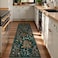 Morebes Boho Floral 2x6 Kitchen Runner Rug Washable Hallway Rug Runner Non Slip Soft Botanical Flower Indoor Floor Carpet Runner for Bathroom Entryway Laundry Room Dark Green