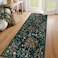 Morebes Boho Floral 2x6 Kitchen Runner Rug Washable Hallway Rug Runner Non Slip Soft Botanical Flower Indoor Floor Carpet Runner for Bathroom Entryway Laundry Room Dark Green