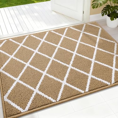 Finchitty Indoor Door Mat Dirt Resistant and Absorbent LowProfile NonSlip Washable Inside Floor Mats for Front Door Back and Entrance 32 x 20 Beige