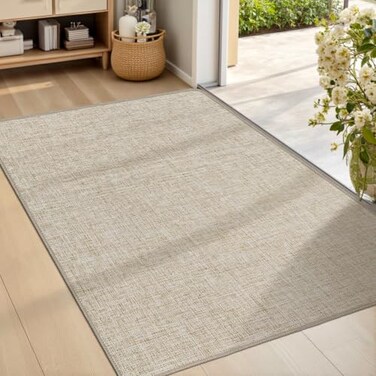 LEKEEPGO Ultra Thin Indoor Door Mat 24x36 LowProfile Door Mat Indoor Entrance Non Slip Rubber Backing Inside Doormat Washable Welcome Front Entryway Dirt Trapper Entry Mat Khaki