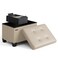 STORAGEBUD Storage Ottoman Cube with Small Bin 16in Square Ottoman with Storage for Living Room and Bedroom Small Ottomans Foot Rest Leather Foot Stools Ottomans Max 330lbs Beige