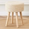 Cpintltr Footstool Ottoman Round Natural Seagrass Foot Stool Pouf Ottomans with Solid Wood Legs Hand Weave Footrest Step Stool for Living Room Bedroom Balcony Garden Natural