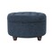 Homepop Home Decor Large Button Tufted Woven Round Storage Ottoman for Living Room Bedroom Navy Woven 25 inch D x 25 inch W x 15 inch H