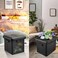 DocSafe Storage Ottoman with LockFireproof Folding Ottoman Foot Rest Stool Storage Chest with Storage Safe for Important DocumentsWaterproof 13 Inches Short Ottoman Foot Stool with HandlesBlack