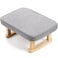Lawei Small Footstool Ottoman Rectangle Fabric Foot Stool Rest with Wooden Legs and NonSlip Soft Padding Modern Footstools Step for Couch Desk Office Living Room Bedroom Entryway Dogs Gray