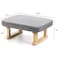 Lawei Small Footstool Ottoman Rectangle Fabric Foot Stool Rest with Wooden Legs and NonSlip Soft Padding Modern Footstools Step for Couch Desk Office Living Room Bedroom Entryway Dogs Gray