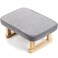 Lawei Small Footstool Ottoman Rectangle Fabric Foot Stool Rest with Wooden Legs and NonSlip Soft Padding Modern Footstools Step for Couch Desk Office Living Room Bedroom Entryway Dogs Gray