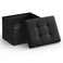 SONGMICS MAZIE Collection Small Folding Storage Ottoman Foot Rest Stool 122 x 161 x 122 Inches 286 lb Load Capacity for Living Room Bedroom Home Office Dorm Ink Black ULSF102B01