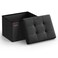 SONGMICS MAZIE Collection Small Folding Storage Ottoman Foot Rest Stool 122 x 161 x 122 Inches 286 lb Load Capacity for Living Room Bedroom Home Office Dorm Ink Black ULSF102B01