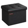 SONGMICS Small Folding Storage Ottoman Foot Rest Stool Cube Footrest Synthetic Leather 122 x 161 x 122 Inches 286 lb Capacity for Living Room Bedroom Dorm Ink Black ULSF100B01
