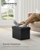 SONGMICS Small Folding Storage Ottoman Foot Rest Stool Cube Footrest Synthetic Leather 122 x 161 x 122 Inches 286 lb Capacity for Living Room Bedroom Dorm Ink Black ULSF100B01