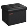 SONGMICS Small Folding Storage Ottoman Foot Rest Stool Cube Footrest Synthetic Leather 122 x 161 x 122 Inches 286 lb Capacity for Living Room Bedroom Dorm Ink Black ULSF100B01