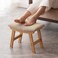 Kitsanery Foot StoolOttomanBamboo Small Sofa Foot Rest Under DeskExtra Seating for Living Room Bedroom and Kitchen Natural Stool Legs Beige Surface