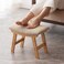 Kitsanery Foot StoolOttomanBamboo Small Sofa Foot Rest Under DeskExtra Seating for Living Room Bedroom and Kitchen Natural Stool Legs Beige Surface