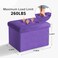 LINMAGCO Storage Ottoman Folding Foot Stool Velvet Foot Rest with Padded Modern Ottoman with Storage for Living Room Puppy Step Stool 17x13x13inPurple