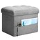 BelugaHelper Storage Ottoman Foot Rest Folding Linen Foot Stool with Thicker Foam Padded Seat Small Ottoman with Storage Bench for Bedroom Living Room Holds Up to 300 lbs 17x13x13IN Light Gray