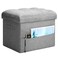 BelugaHelper Storage Ottoman Foot Rest Folding Linen Foot Stool with Thicker Foam Padded Seat Small Ottoman with Storage Bench for Bedroom Living Room Holds Up to 300 lbs 17x13x13IN Light Gray
