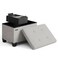 STORAGEBUD Storage Ottoman Cube with Small Bin 16in Square Ottoman with Storage for Living Room and Bedroom Small Ottomans Foot Rest Fabric Foot Stools Ottomans Max 330lbs Light Grey