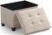 Ornavo Home Storage Ottoman Small Rectangle Ottoman with Legs Foot Rest Stool Seat Load up to 600 LB for Living Room Bedroom Home Office Dorm 12 x 16 x 12 Beige