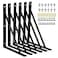 Joumoswk Heavy Duty Shelf Brackets 12 x 8 inch 6 Pack Wall Shelf Brackets with 90 Degree Triangle Black Metal L Brackets Shelves L Brackets300x190mm