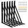 Joumoswk Heavy Duty Shelf Brackets 12 x 8 inch 6 Pack Wall Shelf Brackets with 90 Degree Triangle Black Metal L Brackets Shelves L Brackets300x190mm