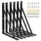 Joumoswk Heavy Duty Shelf Brackets 12 x 8 inch 6 Pack Wall Shelf Brackets with 90 Degree Triangle Black Metal L Brackets Shelves L Brackets300x190mm