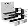 EVALD Floating Shelf Brackets Hidden Black Carbon Steel Brackets for 6inch Board 5 14 True Size Kitchen Nursery Minimalist Design for Fireplace Mantel Bookshelves Bar Wall Shelves 4 Pack